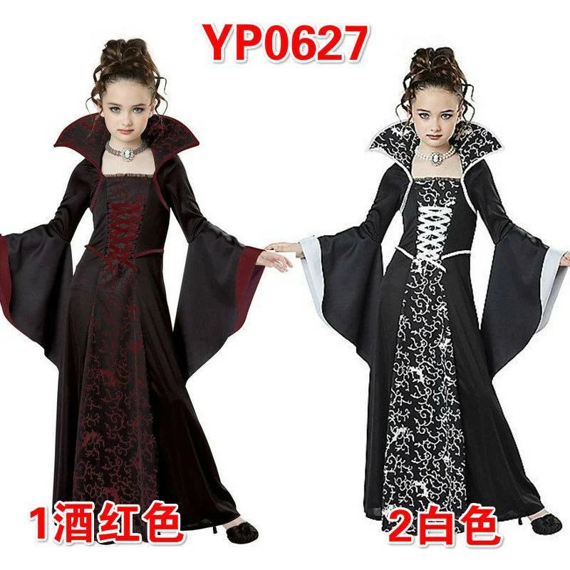 Halloween Costume Dress For Kids Fantasy Vampire Costume Girls Witch Cosplay Children's Gown Clothing 4-12Y - product image 2
