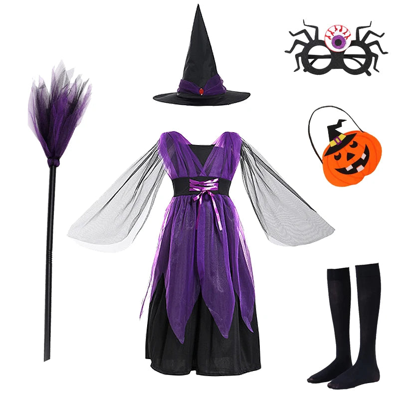 Kids' Girls Witch Vampire Dresses Clothes Dress Up Clothes for Costume - alternate view 18