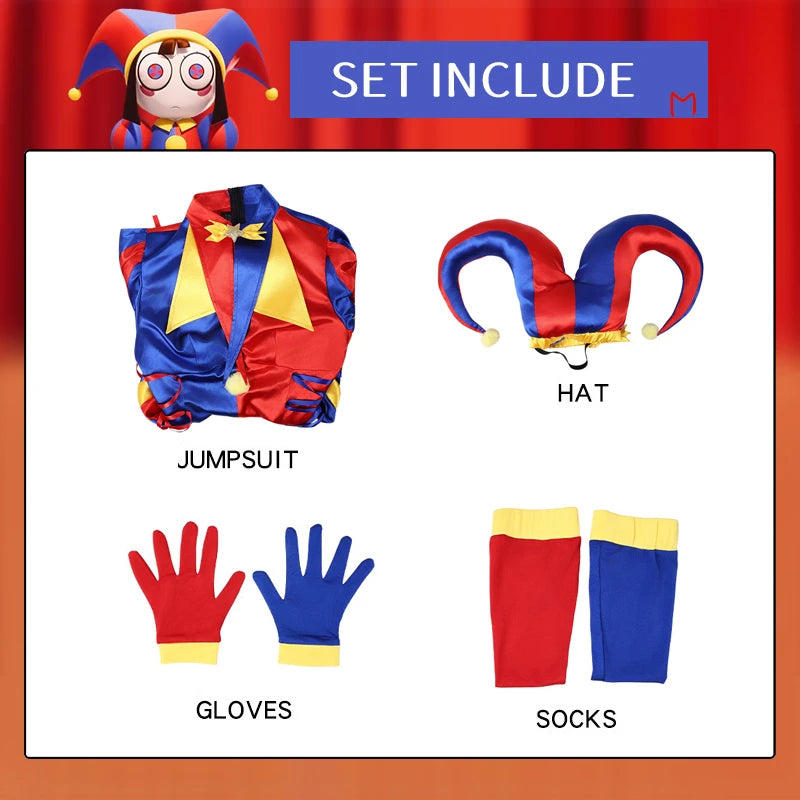 The Amazing Digital Circus Pomni Cosplay Costume Full Set Carnival Uniform Halloween Party Masquerade for - product image 5