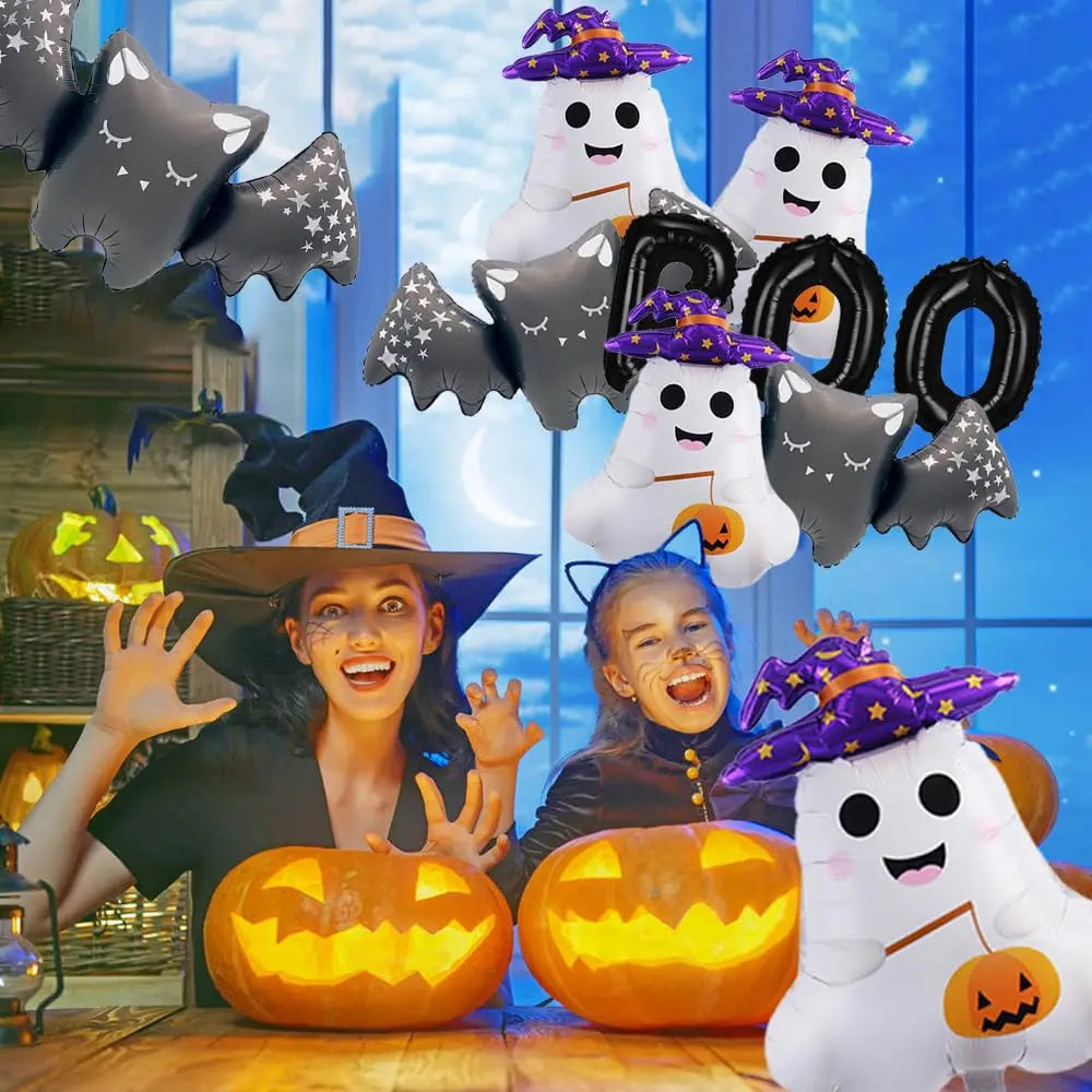9PCS BOO Halloween Aluminum Foil Balloon Set Halloween Ghost Haunted House Birthday Party Decoration - product image 6