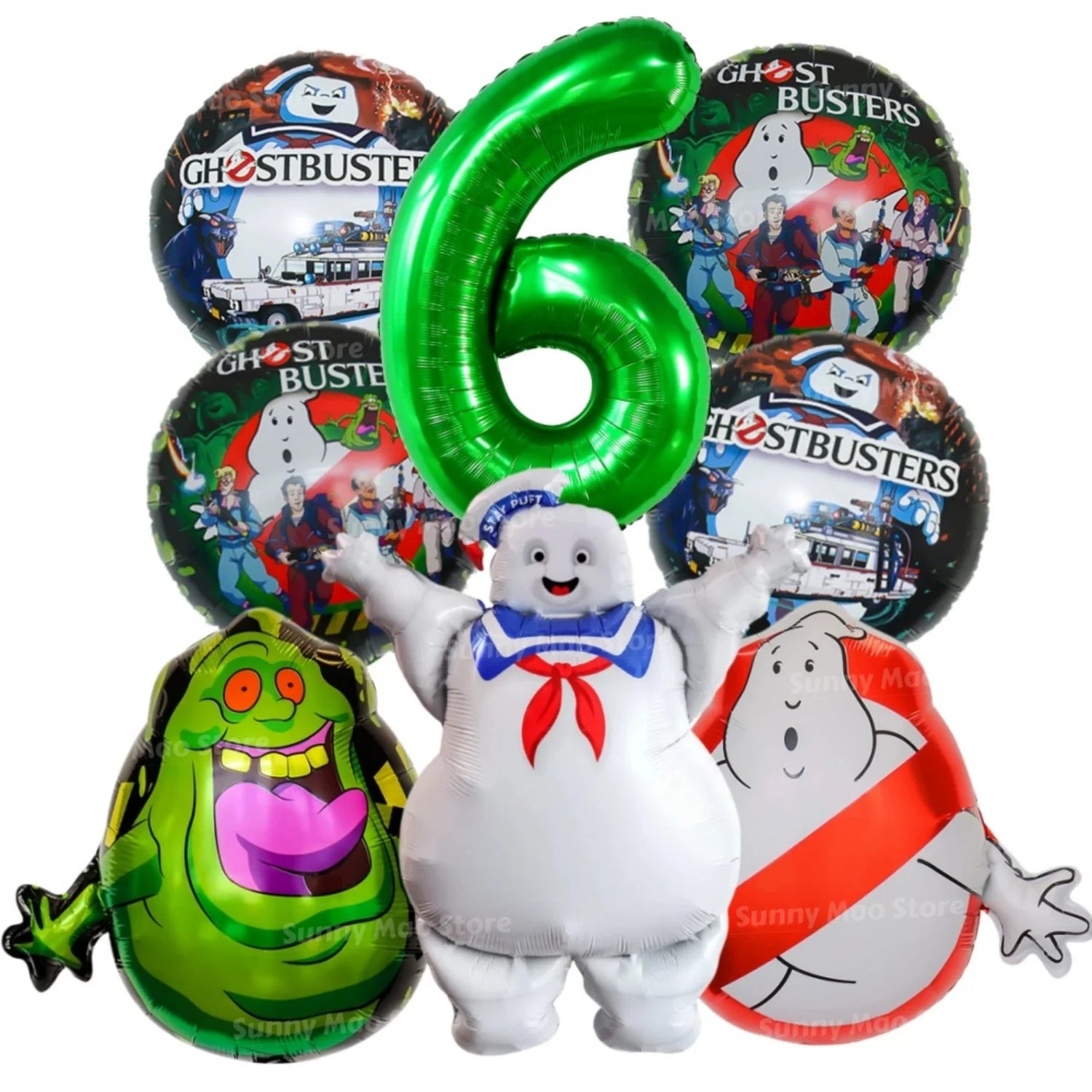 8Pcs paranormal ghost hunter Balloons Set Catch Ghost Balloon 32inch Green Number Balloon for Kids 1-9th Birthday Party - product image 4