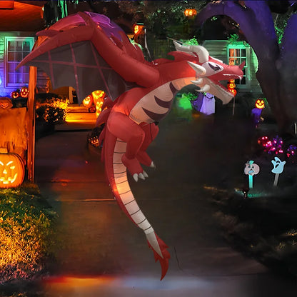 1.9m Inflatable Halloween Flying Dragon LED Lighted Ornament American Style Garden Party Decoration Flame - product image 4