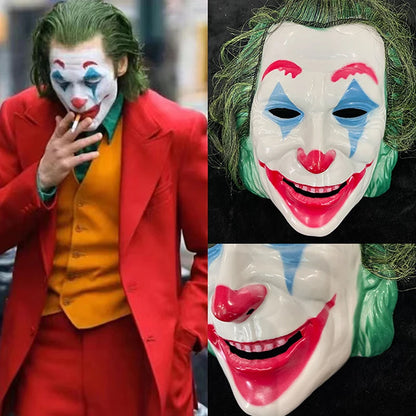 Halloween Joker Mask Costume Clown Costume Props Full Face Terror Decoration Costume - A3