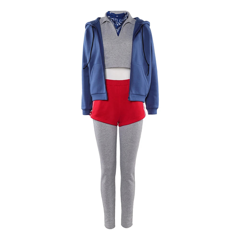 Retro Psychic Girl Cosplay Costume Season 5 Retro Psychic Girl Disguise Clothes Top Coat Shorts Scarf for