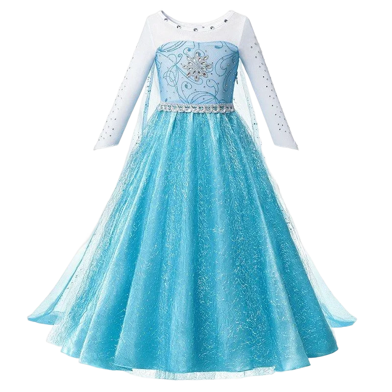 Kids' Princess Long-Haired Tower Princess Snow Kingdom Princess Ice Queen Princess Birthday Costume - alternate view 5