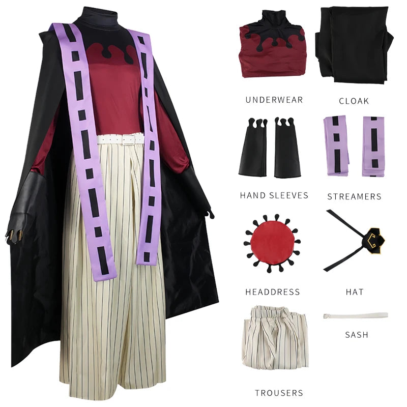 Anime Douma Costume Demon Costume Slayer Tops Cloak Pants Headdress Fan Douma Suti Wig - Style A / XXXL