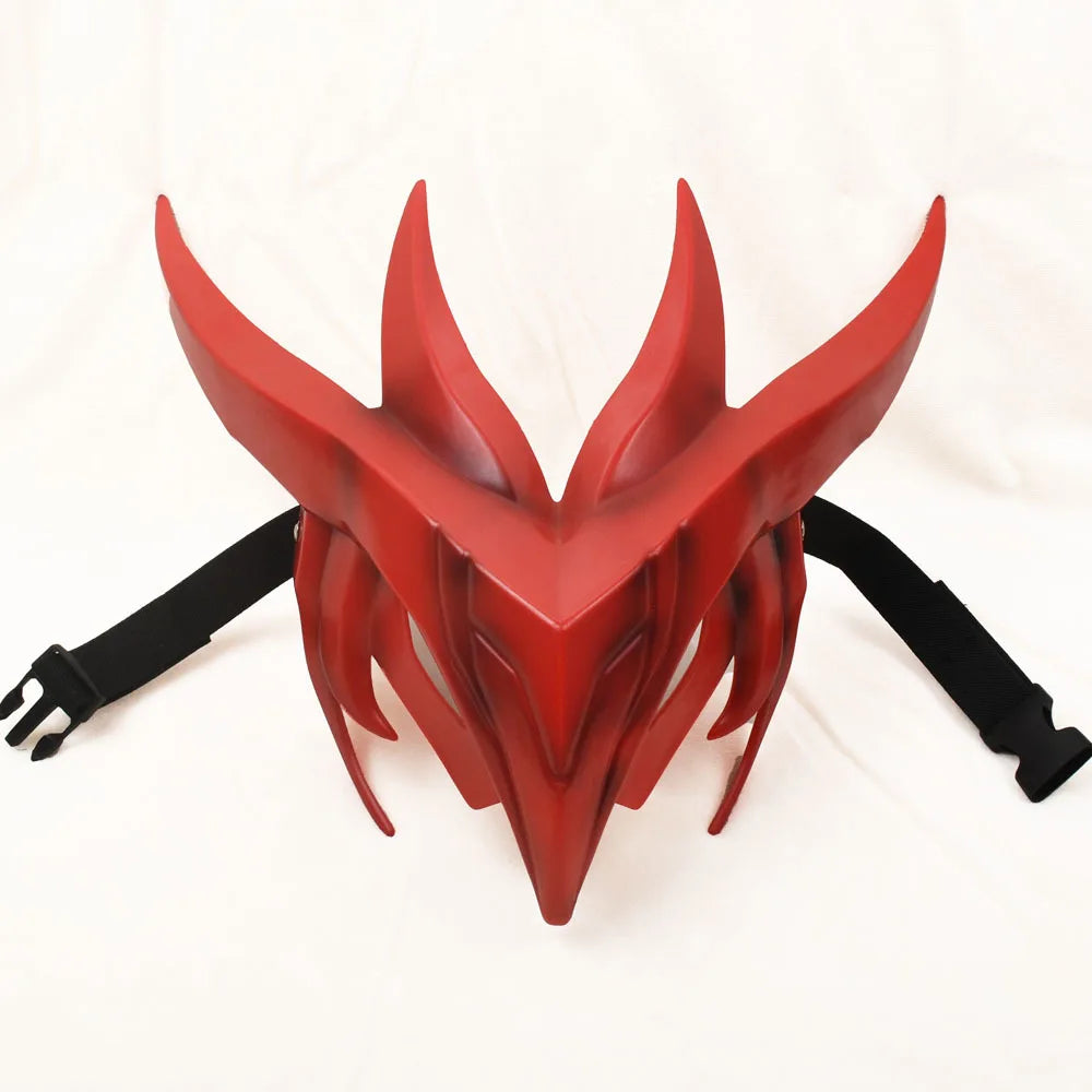 Anime Yone Costume Mask Game LoL the Unforgotten Yone Uniform Halloween Outfits for Male - B with light / One Size