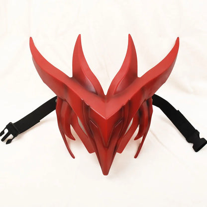 Anime Yone Costume Mask Game LoL the Unforgotten Yone Uniform Halloween Outfits for Male - B with light / One Size