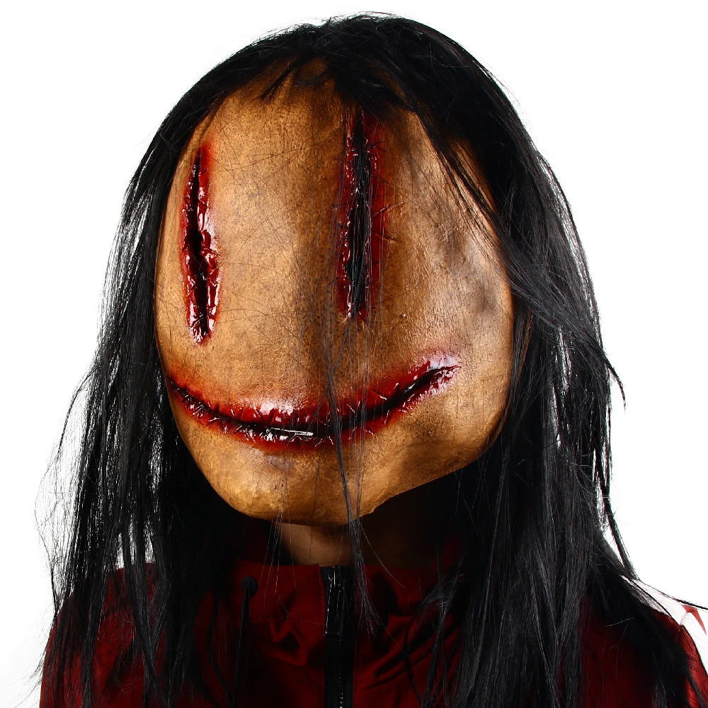 Halloween Horror Mask Bloody Lifelike Horror Smiley Costume Tricky Latex Pullover Mask - View 4