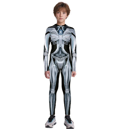 Halloween Skeleton Jumpsuit Bloody Clown Cospaly Costume Robot Day of the Dead Bloody - girl-1001 / M