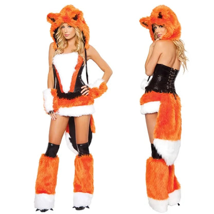 Sexy Fox Christmas Adult Furry Animal Cosplay Costume Halloween Carnival Party Wolf Girl Fancy Dress