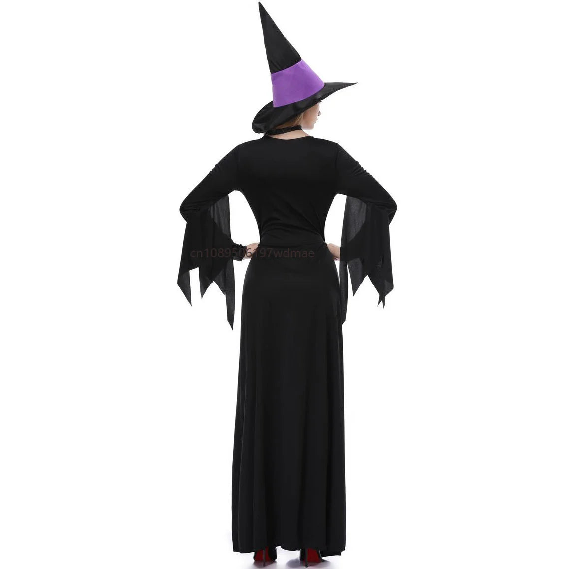 Women's Gothic Vampire Cosplay Purple Dress Witch Gown Halloween Dark Performance Costume Holiday Masquerade - product image 2