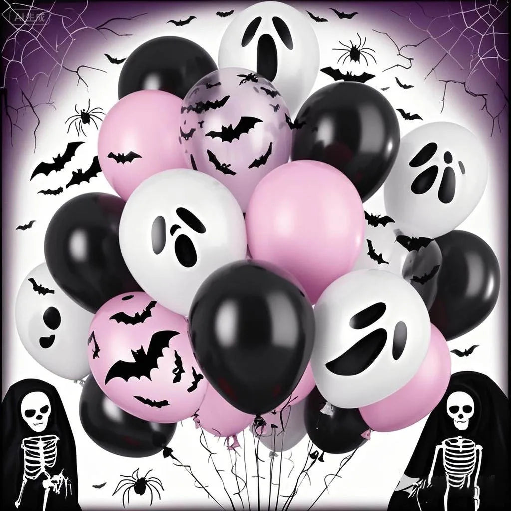 20-Pc Pink Halloween Balloons Ghost Balloon Black Latex Balloons Bat - product image 3