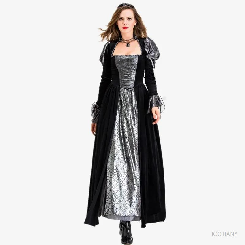 Women's Halloween Day of the Dead Sexy European Medieval Retro Court Gothic Queen Evil - Discount Halloween City