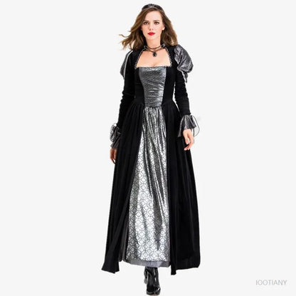 Women's Halloween Day of the Dead Sexy European Medieval Retro Court Gothic Queen Evil - Discount Halloween City