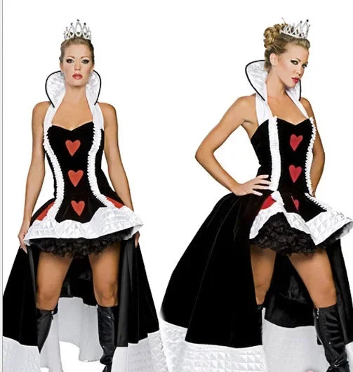 Women's Queen of Hearts Costume – Red & Black Halloween Dress