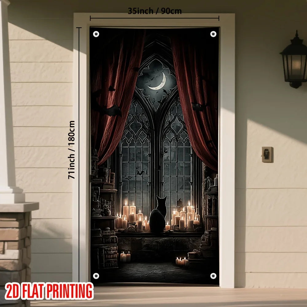 1 Piece of Halloween 2D Curtain Multi-season Hanging Decoration Strip with Night Light - View 3