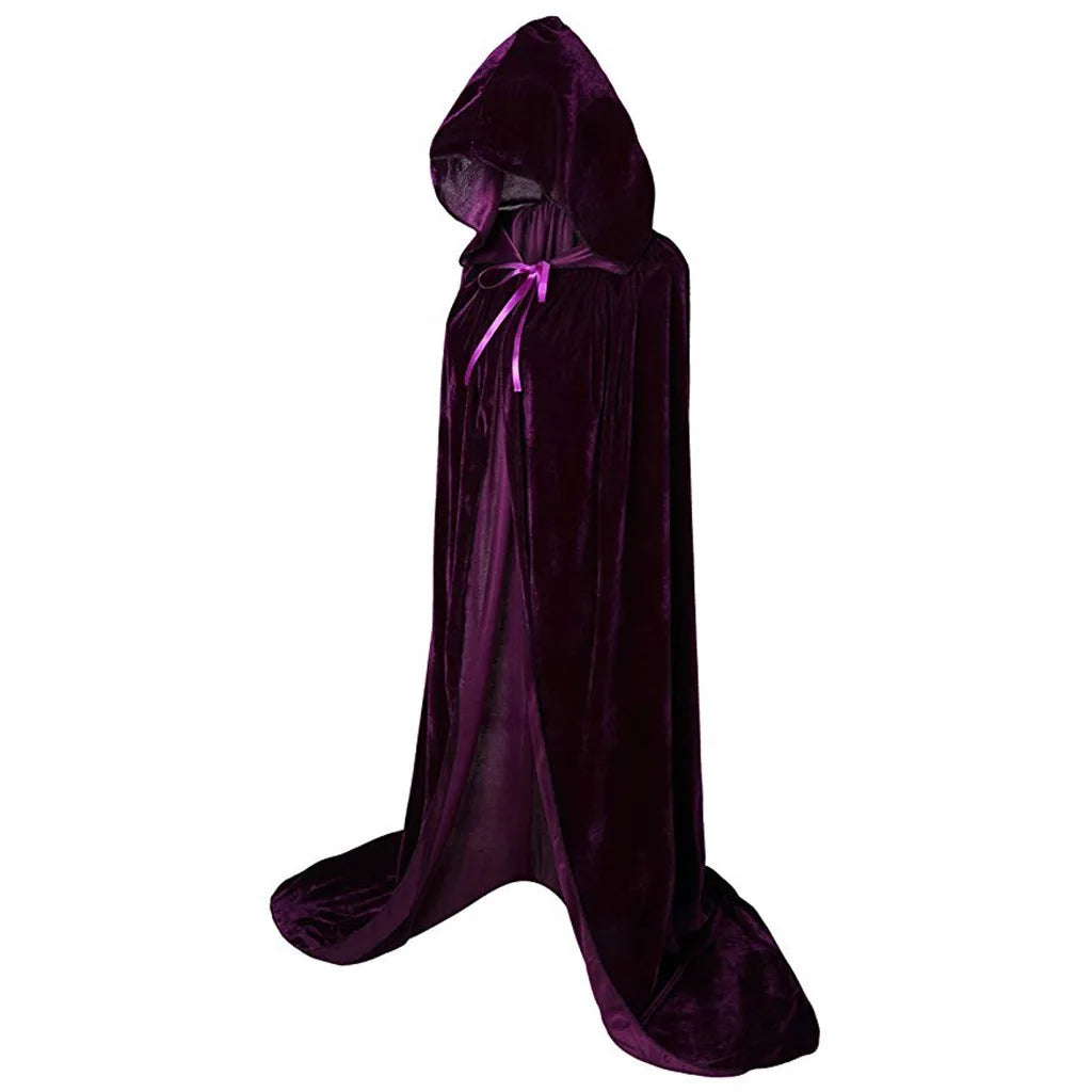 Halloween Cloaks Gothic Hooded Cloak Adult Elf Witch Long Purim Carnival Capes Robe Larp Women Men Vampires - product image 1