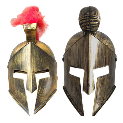 Medieval Knight Gladiator Helmet Spartan Mask Roman Warrior Greek Costume Helmet Headwear - Type A / One Size