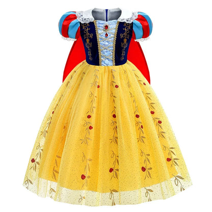 Snow White Girls' Princess Cape Halloween Costume Dress