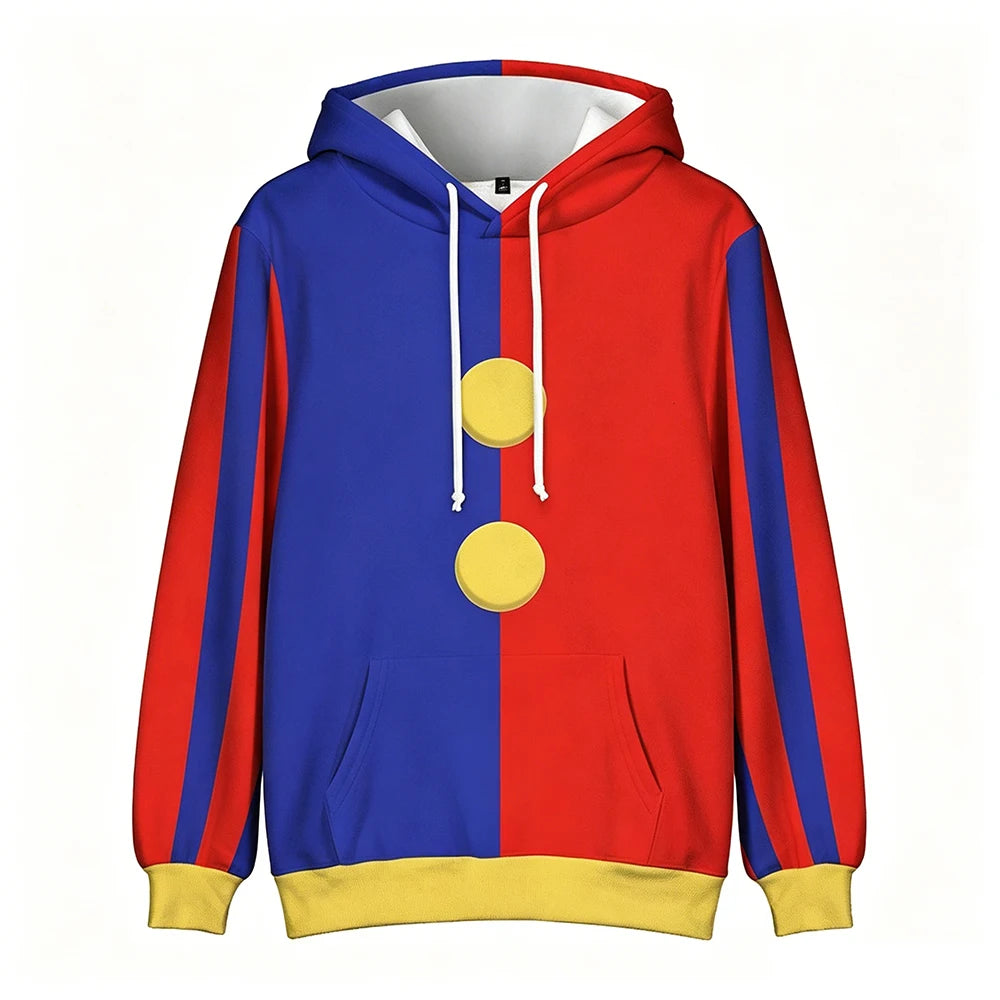 Women's Pomni Cosplay Costume Men Pomni Hoodie Cartoon Character Clowns Pullover Sweatshirt Halloween - product image 6
