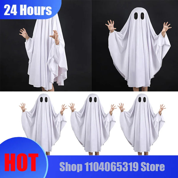 Kids' Anime Cute Horror Cloak Cape No Face Ghost Costume