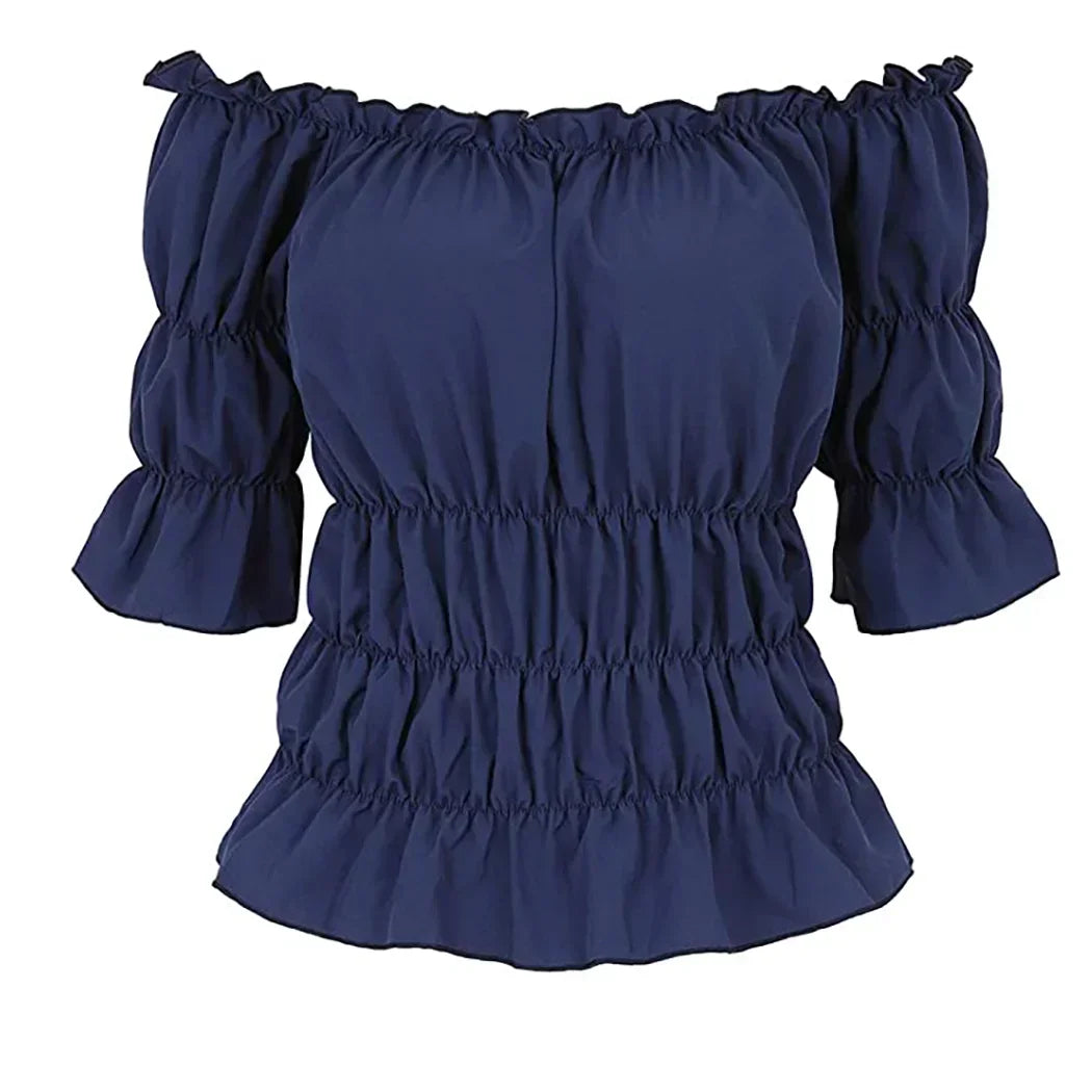 Pirate Blouse Women Medieval Peasant Costume Off Shoulder Sleeves Shirt Steampunk