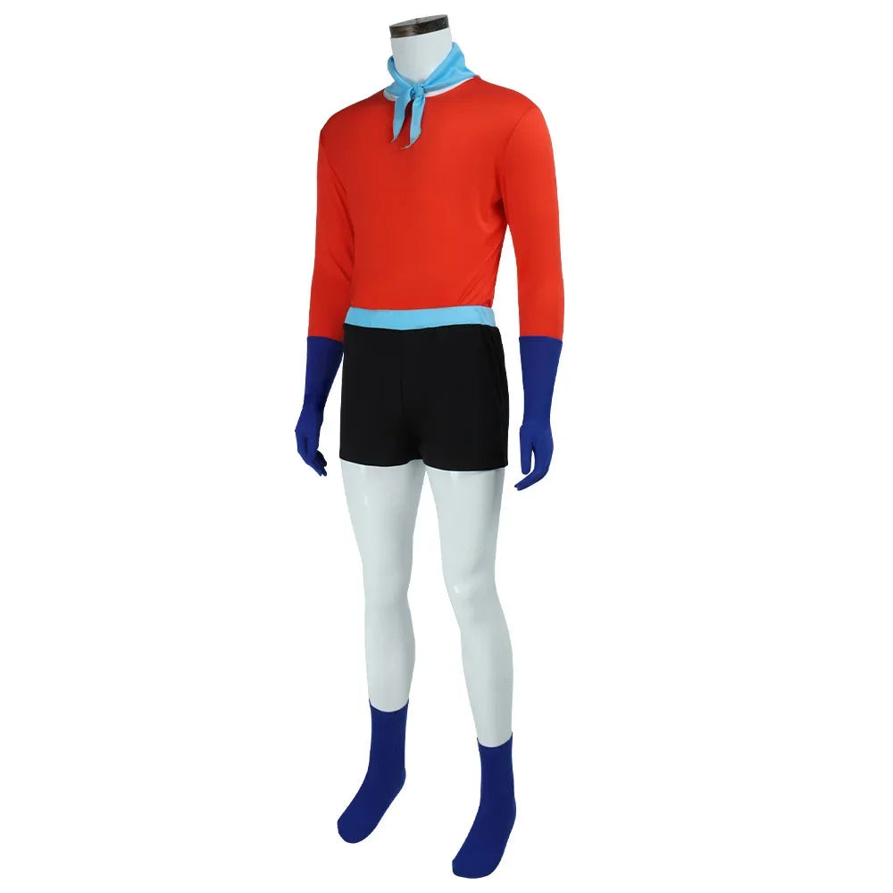 Mermaid Man Costume Barnacle Outfit Set Sponge Bob Superhero Costume Adult Men's Costumes - Mermaid Man-A / XL