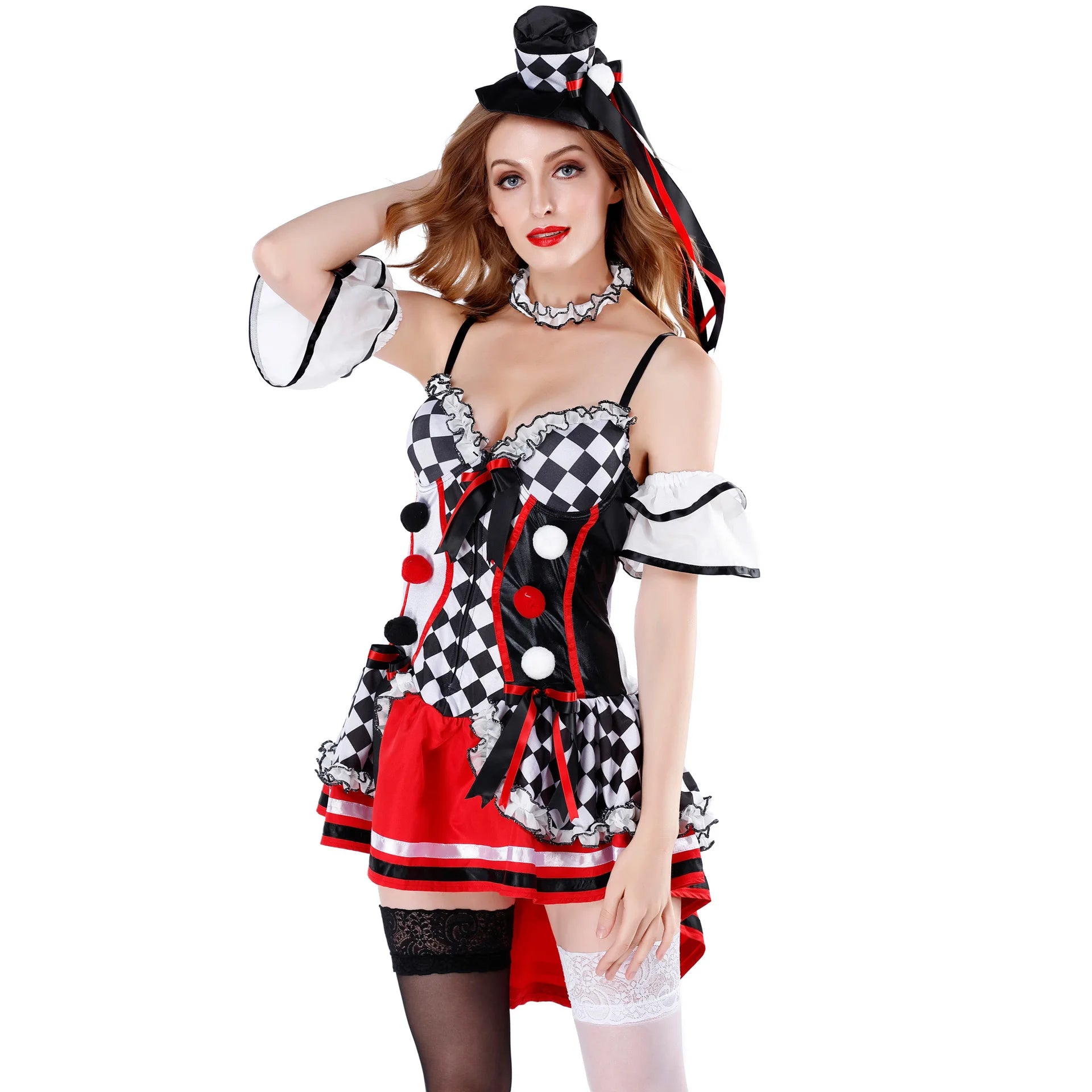 ZAWALAND Women's Halloween Costumes Party Scary Clown Dresses Outfits Carnival Cosplay Movie Character Clown - product image 2