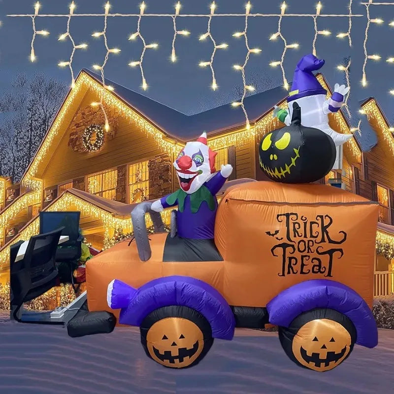 8FT & Holiday DIY Decorations Inflatables Clown Ghosts Truck Built-in