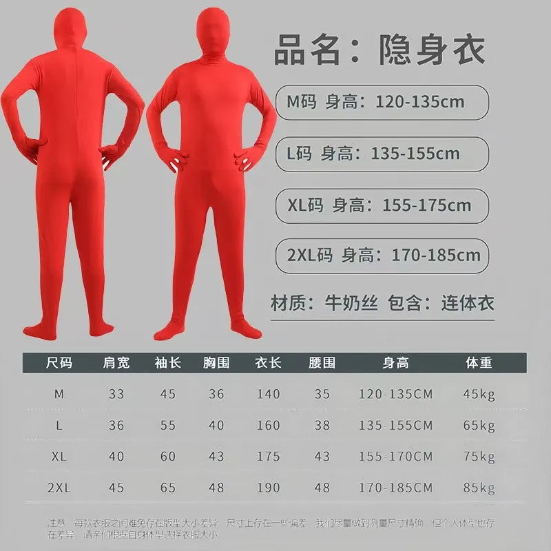 Halloween Costume Adult Male Solid Color Tight Fitting Invisibility Cloak Black Man - Pink / L