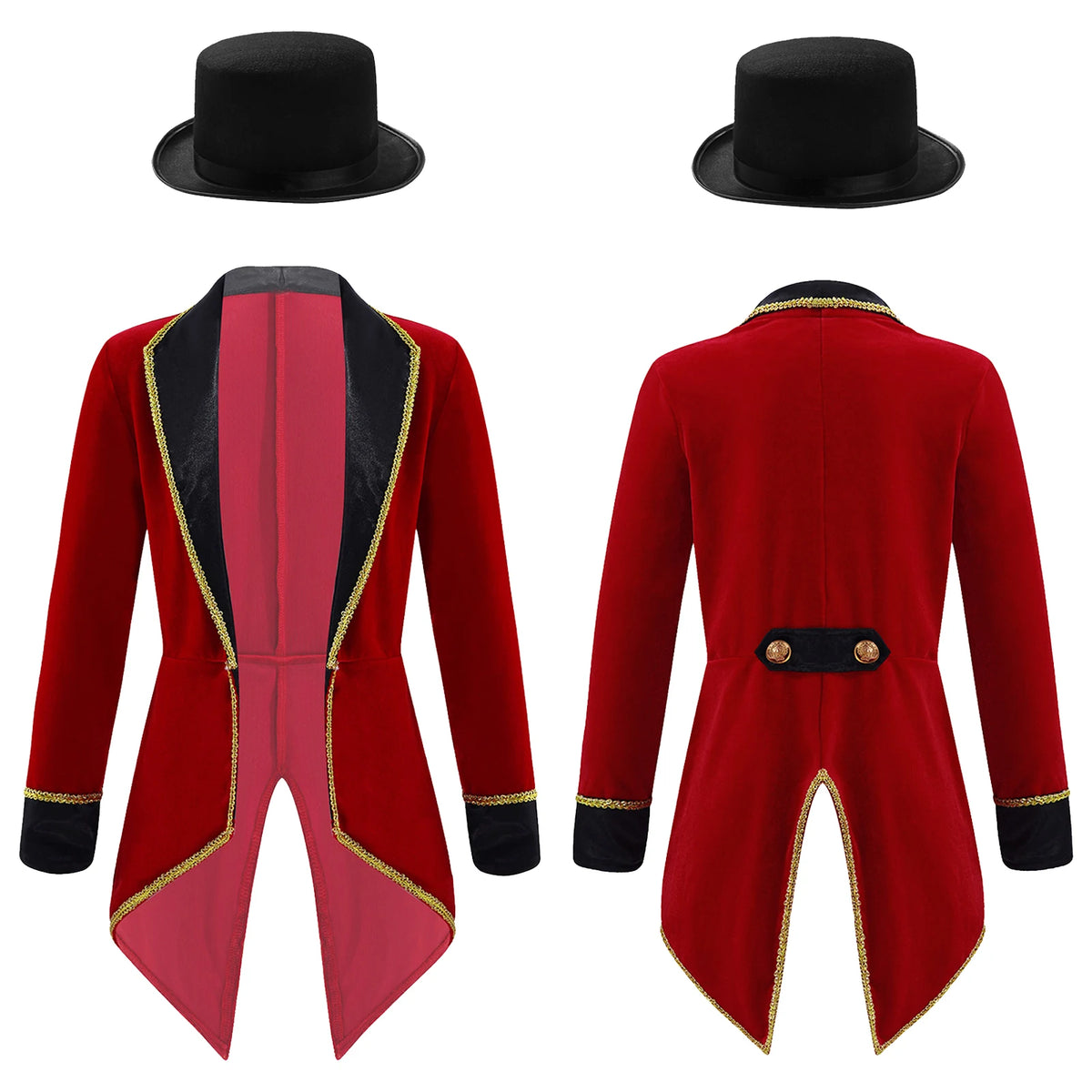 Kids Circus Ringmaster Halloween Costume Tailcoat
