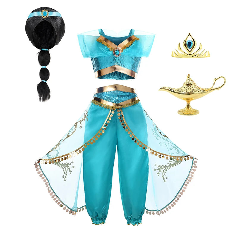 Jasmine-Inspired Princess Costume for Girls | Arabian Dress-Up Set