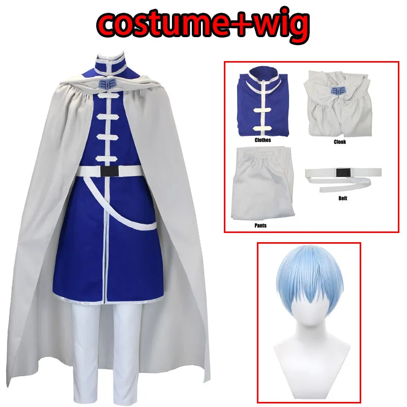 Anime Himmel Costume Frieren Beyond Journey's End Costume Tops Pants Cloak Himmel Suit - Style C - only wig / S