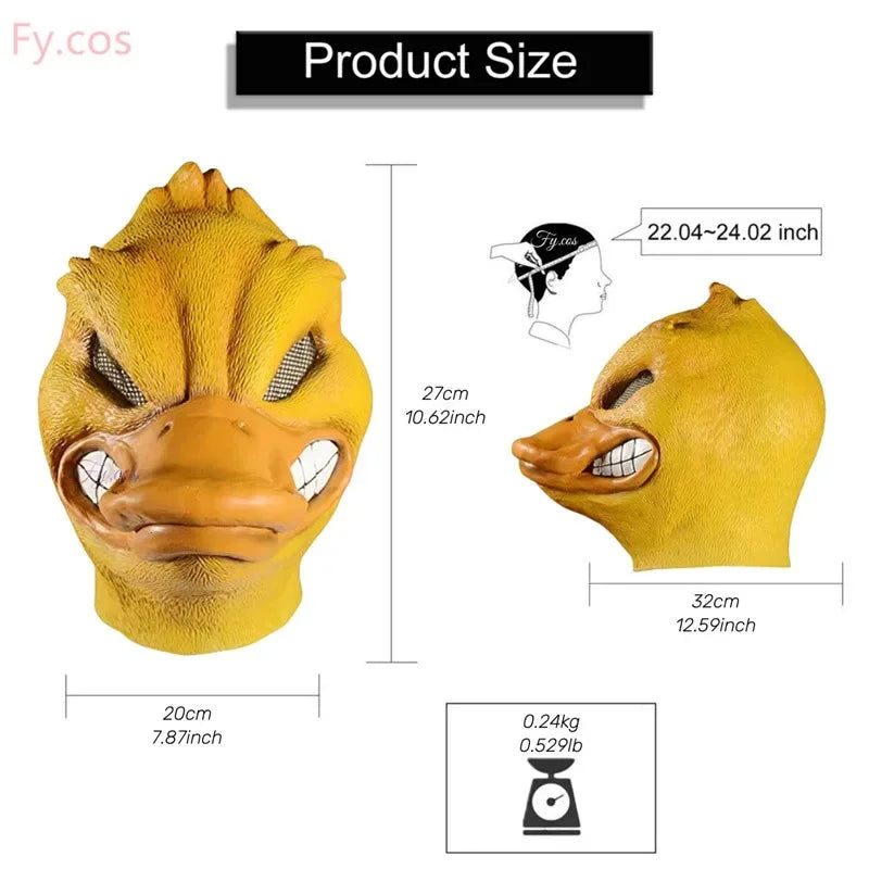 Halloween Costume Yellow Duck Head Party Animal Mask Cosplay Prop Latex Masks Green Fish Mask Funny Duck Bill