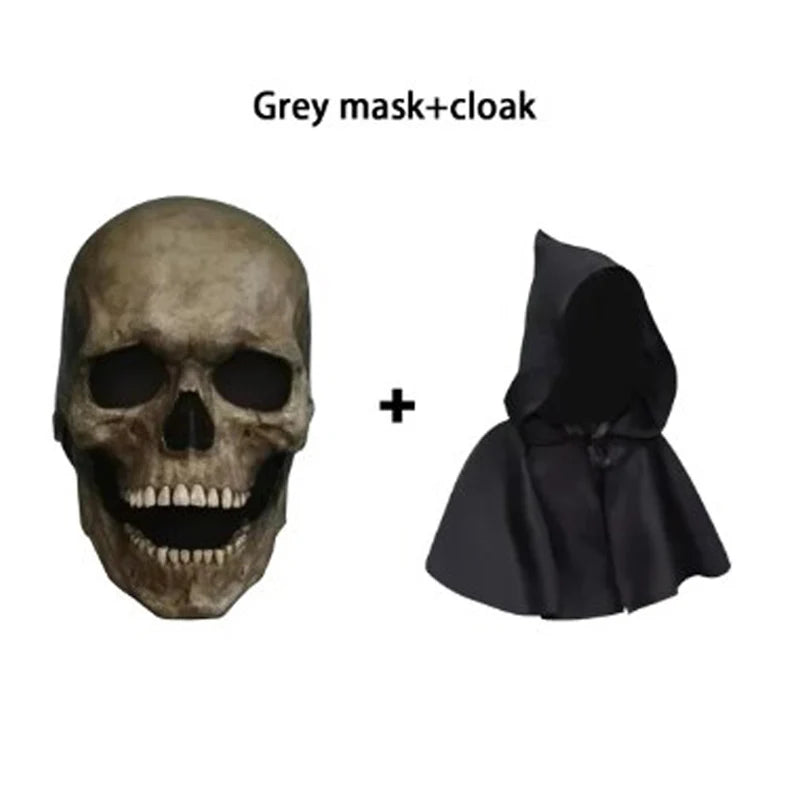 Halloween Mask Latex Mask Skull Mask Horror Decoration Full Head Skull Mask Helmet Movable Jaw Masque Gifts - product image 9