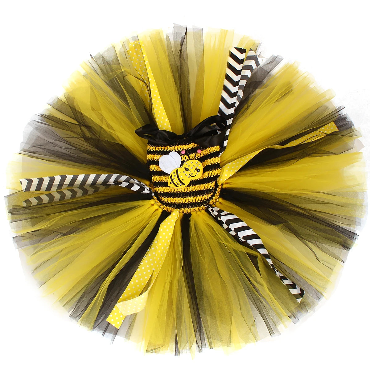 Girls Bumble Bee Tutu Halloween Costume with Wings