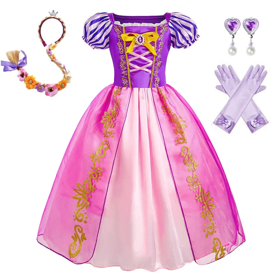 Girls Rapunzel-Inspired Princess Halloween Costume Dress