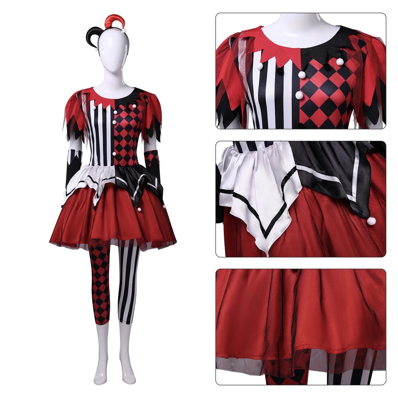 Women's Circus Clown Costume – Halloween Performance Outfit