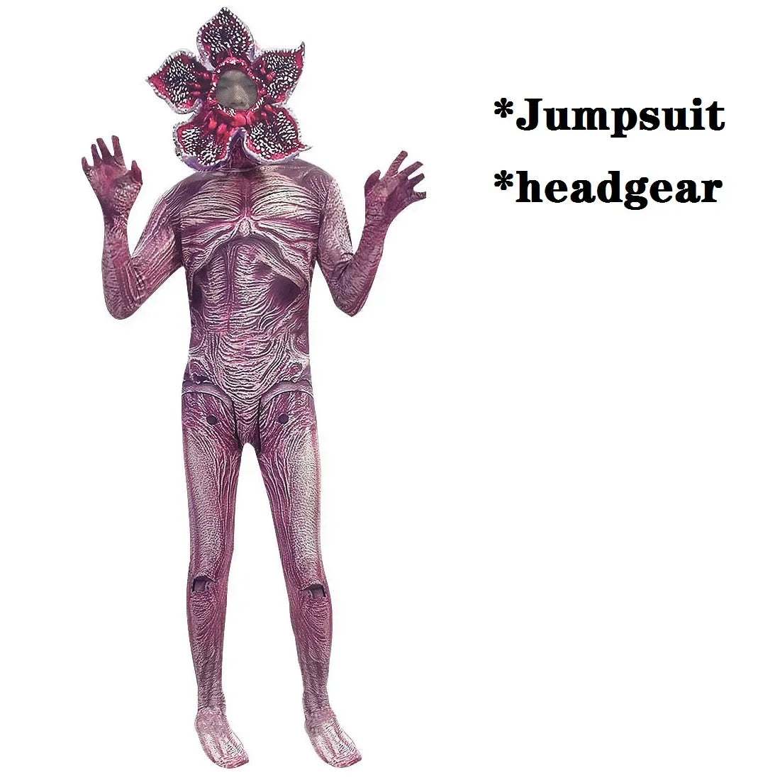 Adult Kid Cosplay Jumpsuit Demogorgon Cosplay Jumpsuit Bodysuit Mask Outfits Halloween Carneval Suit