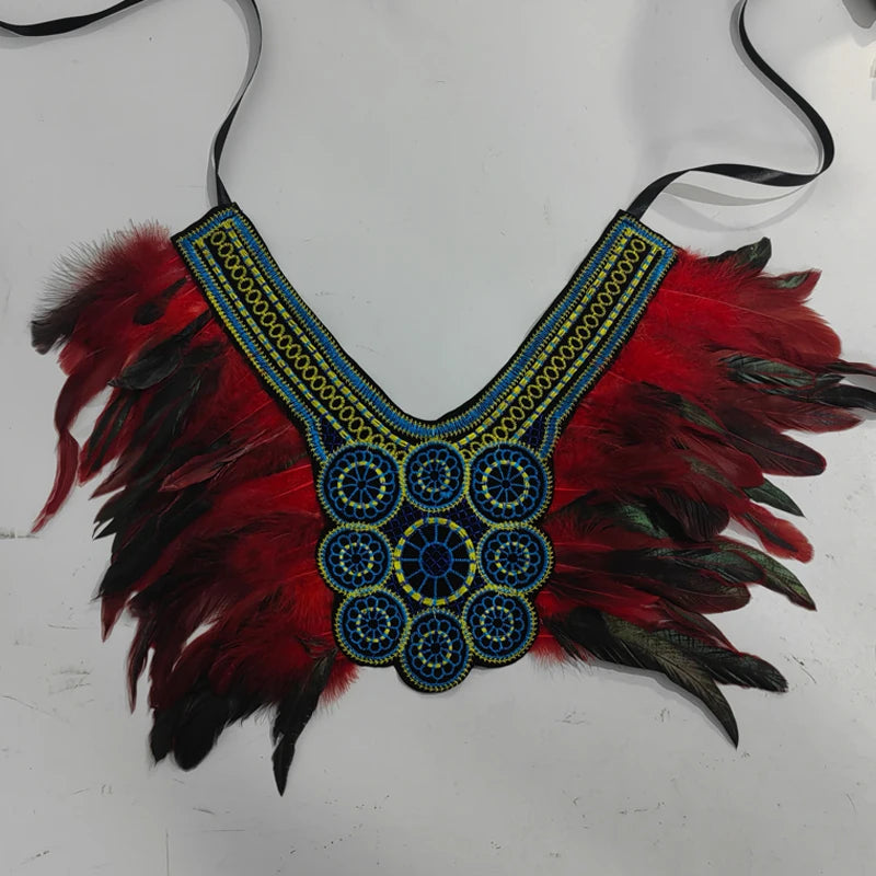 Halloween party costume, collar, scarf, Gothic feather collar and shoulders, witch role-playing available for - product image 10