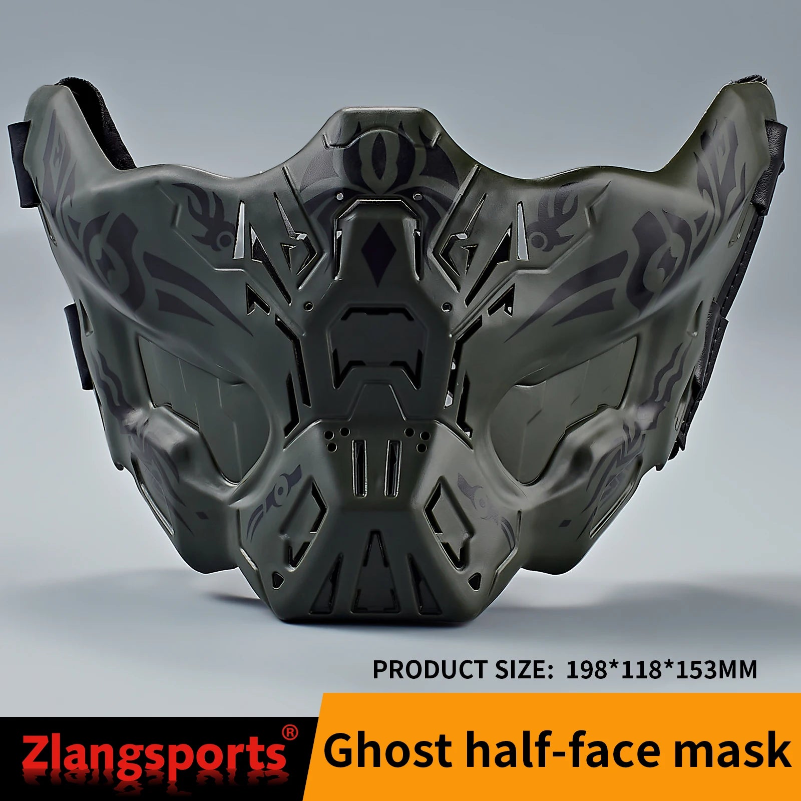Halloween Ghost Mask, TPE Silicone Half Face Mask, for Halloween Cosplay Costume, Scary Tactical Mask - product image 8