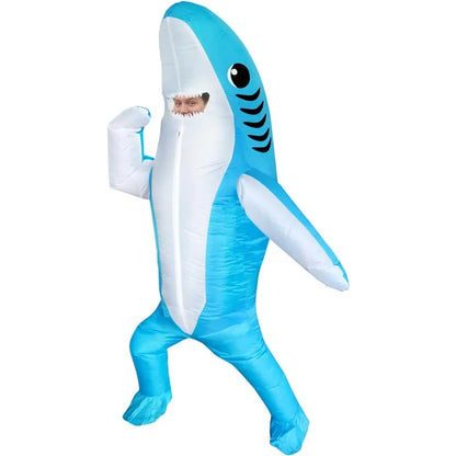 Inflatable Shark Costume Air Blow Up Jaws Jumpsuit for Adult Kids Halloween Carnival Funny Carcharias Suit - product image 1