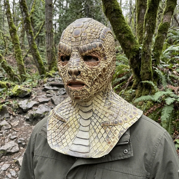 Creative Realistic Snake Monster Mask Scary Soft Snake Skin Headgear Reptile Texture Latex Ghost Monster Mask - product image 1