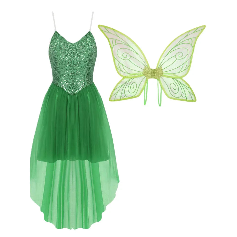 2026 Halloween Elf Fairy Costume Dress with Wings Women Girls Party Cosplay - product image 7