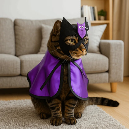 Pet Wizard Adjustable Dog Decorative Bat Cloak Face Costume - alternate view 4