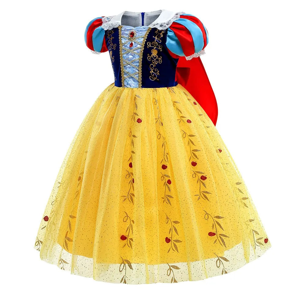 Snow White Girls' Princess Cape Halloween Costume Dress