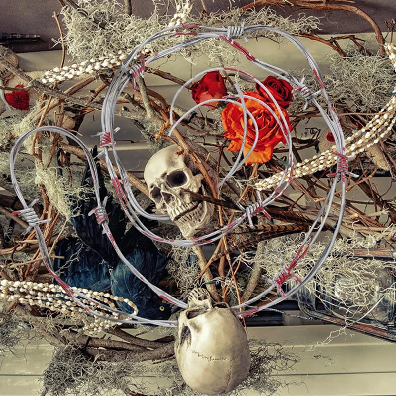 Barbed Wire Halloween Prop for Fence Decoration Simulation Fake Barbed Wires Haunted House Party Favor Backgroun Spooky Ornament