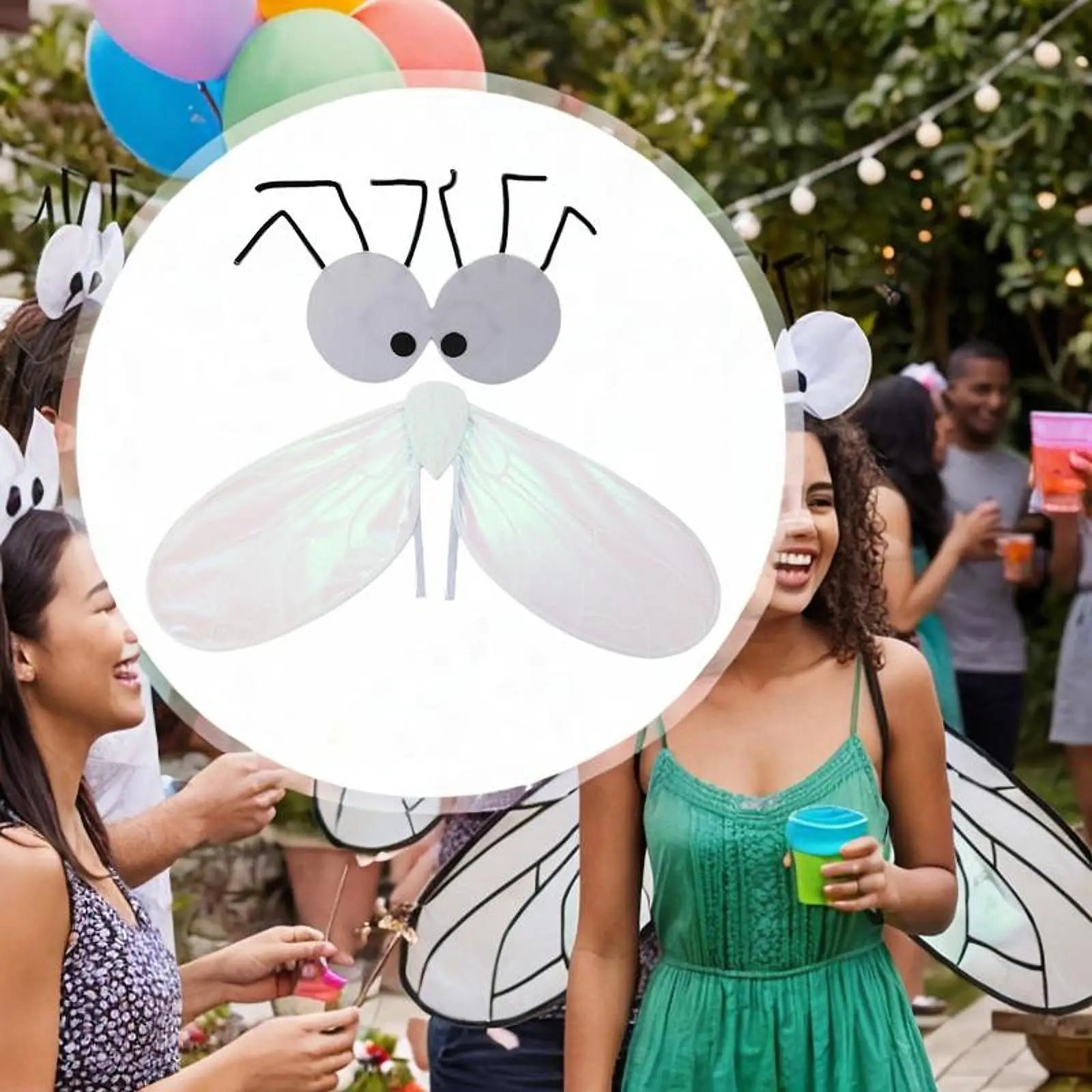 Comfortable Fly Wing and Mask Birthday Stage Pretend Halloween Mask - View 4