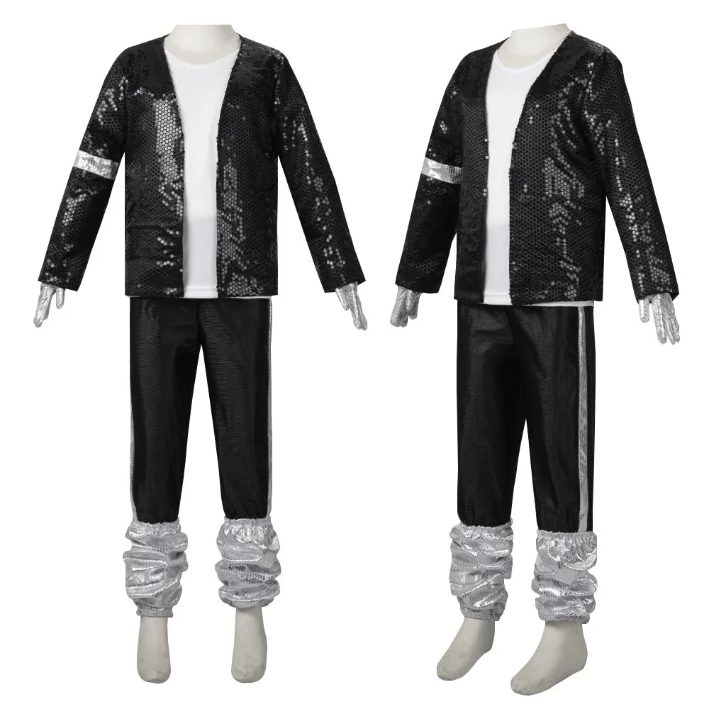 Halloween Coplay Outfit for Show Performance Michael Jackson Celebrity Birthday Billie - WHITE / 110